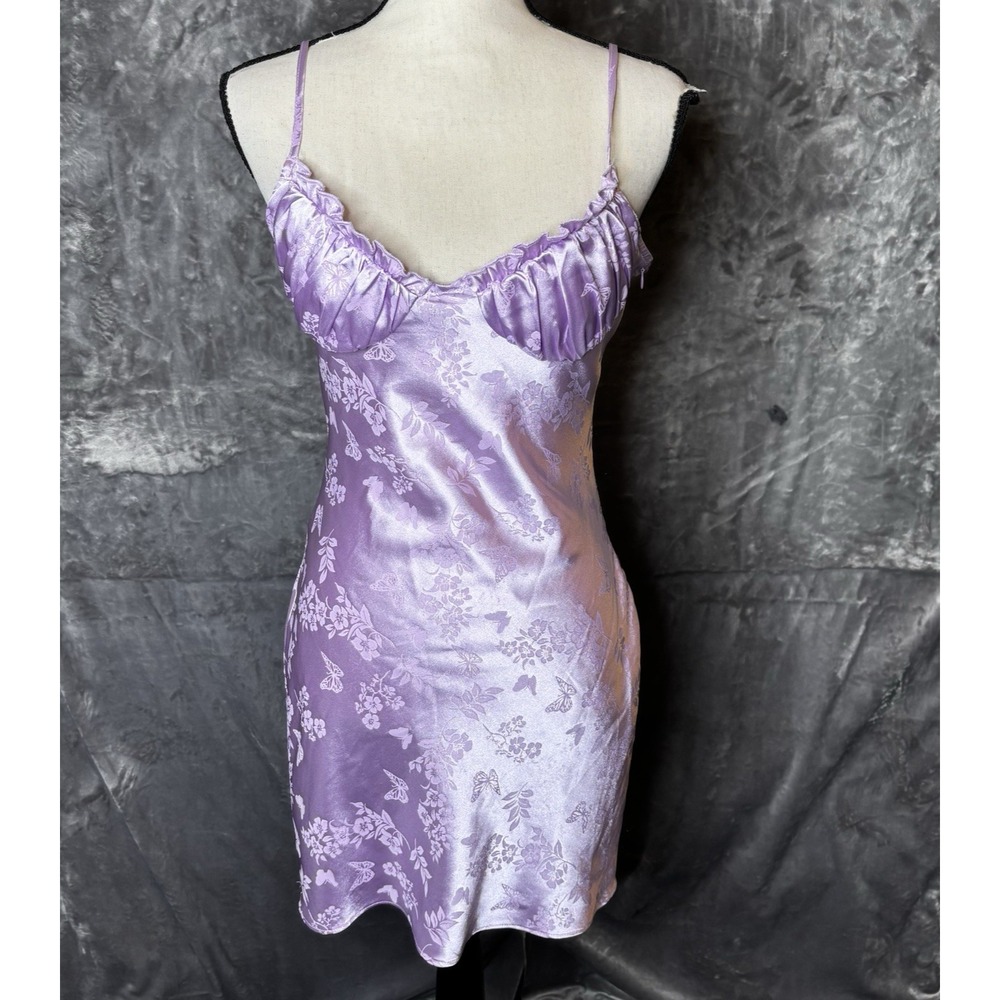 LA Hearts Dress Size Small Lilac Baby Doll Spaghetti Strap Y2K Mini Side Zip - Picture 2 of 16
